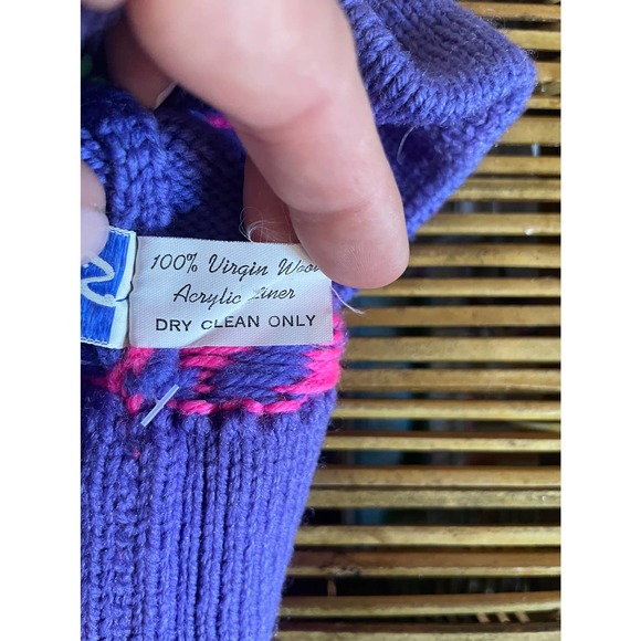 Wool Purple & Pink Snow Hat with Pompom - Picture 3 of 4